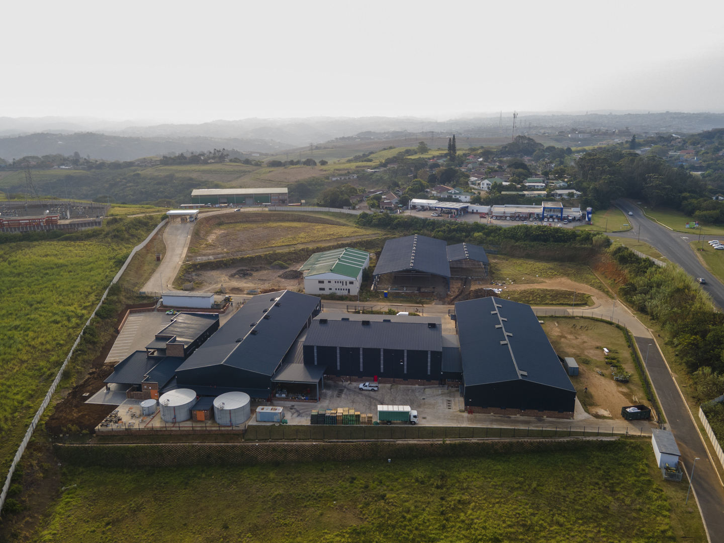 industrial park top down drone photography Durban